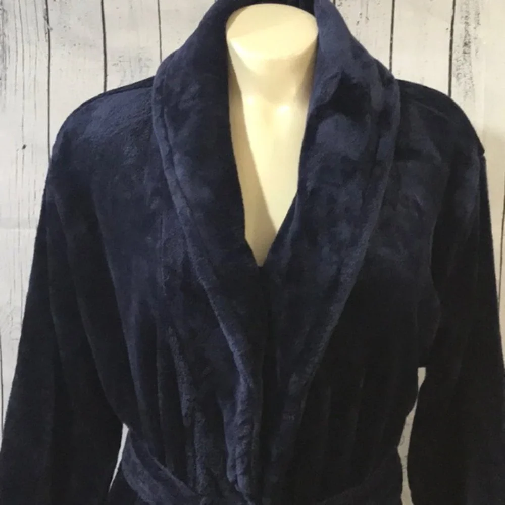 NwoT Sonoma super soft faux fur robe Glitter SLEEP embroidered on back - Picture 3 of 8